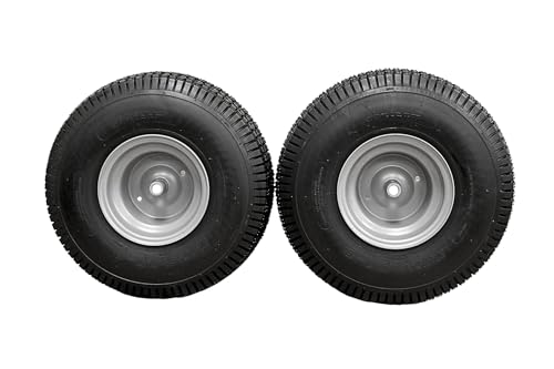 (Set of 2) 20x8.00-8 Lawn & Garden Mower Turf Tires - 4 Ply with Keyed Hub Wheel | Compatible with Husqvarna & Some Craftsman Models