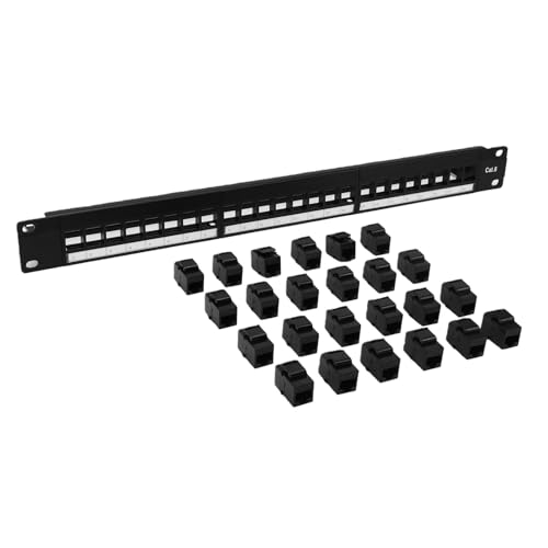Panel de conexión Cat6 de 24 puertos sin herramientas para rack Ethernet 3
