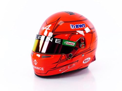 Casque Esteban Ocon Alpine 2023 1/2 réplique miniature aux finitions haut de gamme