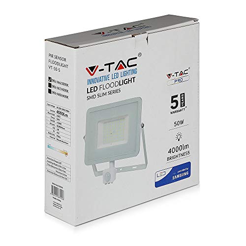 V-TAC Faro LED Chip Samsung 50W con Sensore di