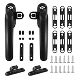 Zilimontt Einfache Aluminium-Fenstergriffe, 1 Paar, links und rechts, mit Flügelstruktur, Legierung, Schwarz, Ersatz, kompatibel mit abschließbarem Schiebeflügel