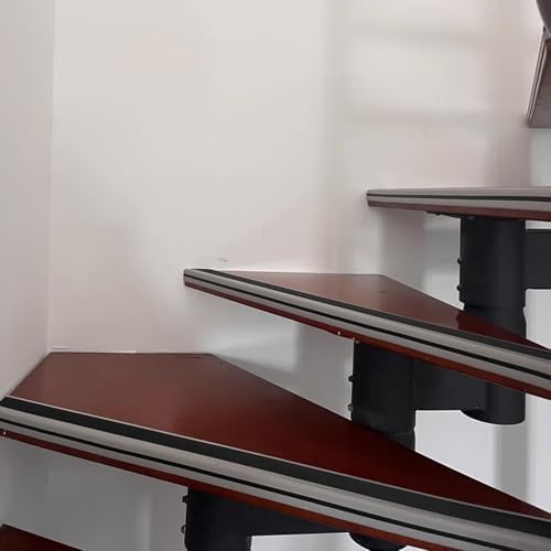 Eco-Friendly PVC Waterproof Non-Slip Stair Nose Molding, Self-Adhesive Stair Nosing with Strong Adhesion for Indoor/Outdoor Use (Brown, 10x4cm)