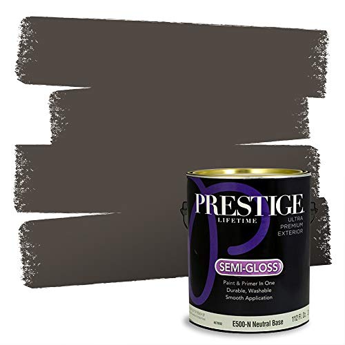 PRESTIGE Paints Exterior Paint and Primer In One, 1-Gallon, Semi-Gloss, Comparable Match of Sherwin Williams* Black Fox*