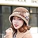 CEAeis Women's Flowers Knitted Woolen Hat, Flower Knit Crochet Hat, Winter Knit Beanie Hat for Women (Wine red)