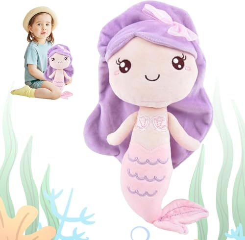 HBSFBH Sirène Peluche, Sirène Plush Toy, Kawaii Sirène Plushie, Animé Peluche Poupées, Convient aux Cadeaux de fête d'anniversaire de Noël pour Enfants...