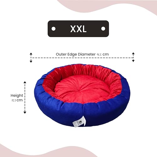 Image of XXL Size Dog Bed for Large Size Dogs and cat Bed Velvet Fabric Dual Color Red-Blue Anti Skid Bottom Washable Export Quality Big Pet Bed