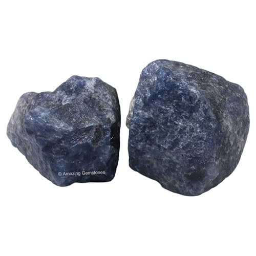 Image of Amazing Gemstone 2 Pieces Iolite Raw Crystals and Healing Stones, Natural Rocks for Tumbling and DIY Raw Stones and Crystals