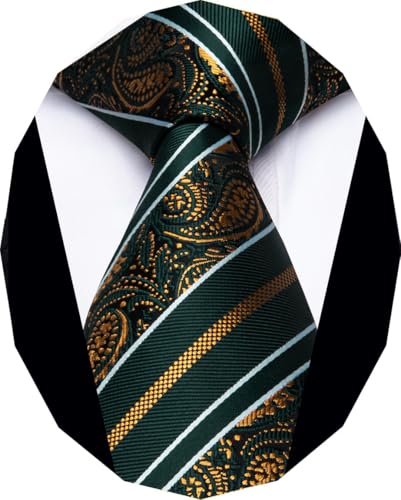 Image of YourTies Paisley Men's Necktie Woven Silk Floral Ties for Men Designer Formal Business Party Wedding