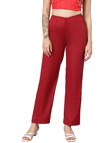 Image of KOTTY Women's Structured Pleat Front Straight Fit Pants