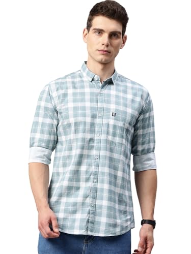 Image of Majestic Man Men Box Checkered Slim Fit Cotton Casual Shirt