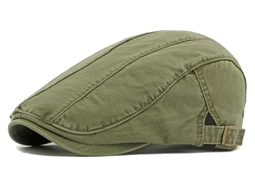 Image of Cotton Newsboy Cap for Men Flat Hats Adjustable Ivy Gatsby Driving Hat Cap