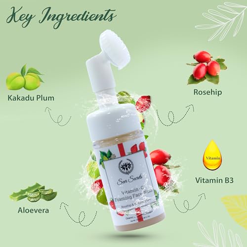 Image of Seer Secrets Vitamin Foaming Face Wash Brightening face,Vitamin C for Clean Clear & Bright Skin | No Parabens & Sulphates | Vegan & Cruelty Free All Skin Type 120 ml