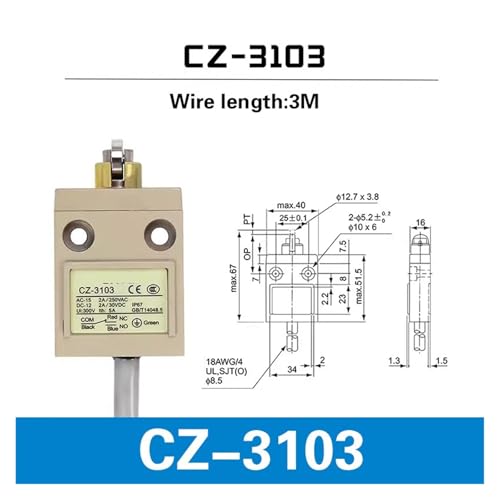 Micro switch CZ-3103 interrupteur fin de course étanche et travel switch de position