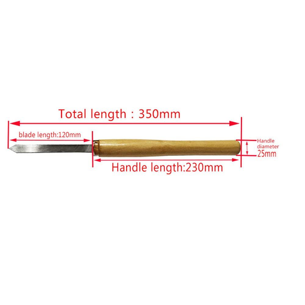 Set di 8 pezzi Set di scalpelli per tornio Mandrino obliquo in acciaio ad alta velocità Sgorbia a punta tonda Utensili per tornitura in legno con lama HSS Manici in legno duro, come mostrato