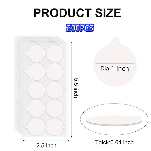 Image of 200Pcs Double Sided Tape for Acoustic Foam Panels, Removable Mounting Tape Wall Strong Adhesive Sound proofing Transparent Putty Clear Sticker Heavy Duty 1inch Round