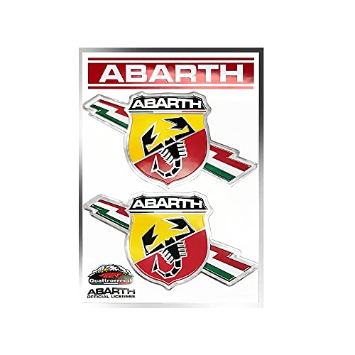 Abarth 4R Quattroerre.it 21503 Pegatina Oficial, 2 Escudos Folgore, Tabla 94 x 131 mm Cover