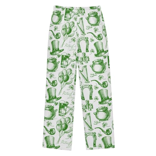 ZZXXB Happy St Patrick's Day Beer Balloon Boys Long Pants Soft Trousers Elastic Waist Kids Lounge Bottoms with Pockets S-XL