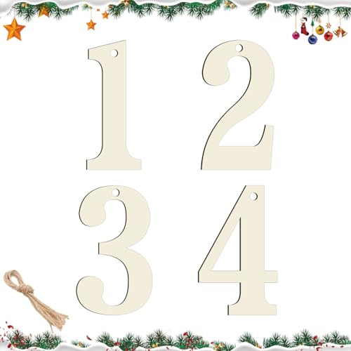 Adventskranz Zahlen für Kerzen & Kerzenhalter - Holz Nummern...