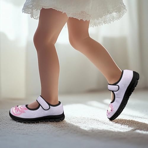 Kids Casual Shoes Slip On Single Buckle Tennis Shoes for Girls Breathable Mesh Walking Shoes Lightweight Cute School Shoes SizeUS 11-154