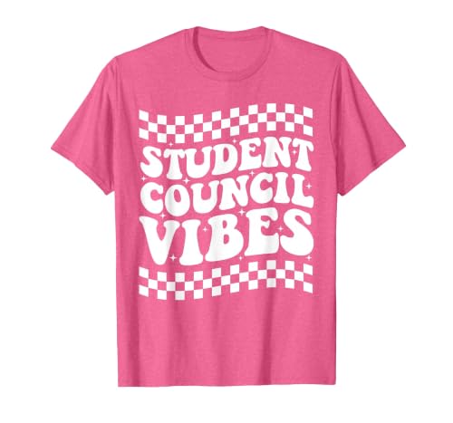 Student Council Vibes Retro Groovy School Student Council T-Shirt, Men, Pink Heather, Large
