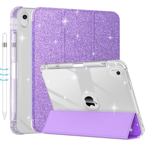 Étui iPad 10 et 11 génération avec porte-crayon et dos TPU transparent