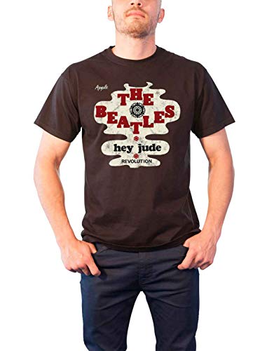 The Beatles T Shirt Hey Jude Revolution Band Logo Officiel Homme Noir Size L - Les Beatles, Paul McCartney, John Lennon, RIngo Starr, George Harrison The Beatles T Shirt Hey Jude Revolution Band Logo Officiel Homme Noir Size L