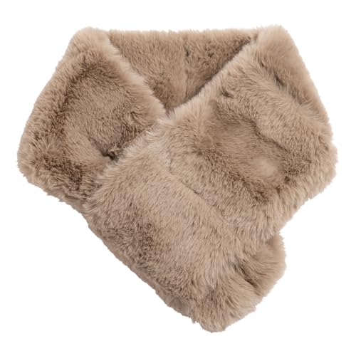 Women's Faux Fur Tippet Scarf, Thick Fluffy Neck Warmer, Soft Snood, Easy to Wear, Cold-Weather Protection