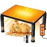 110W Doble Cara Calentador de Gallinero,40x30 cm，5°C-80°C Calentador para Gallinero,0-24H Control Temporizador Calefacción Gallinero para Pollos, Gatitos, Cachorros, Mascotas