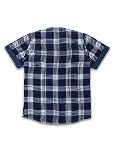 Image of Kids Short Sleeve Cotton Checkered Shirt Shorts Set For Boys