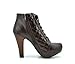 DREAM PAIRS Speedy Womens Chunky High Heel Lace Up Zipper Closure Ankle Boot Bootie