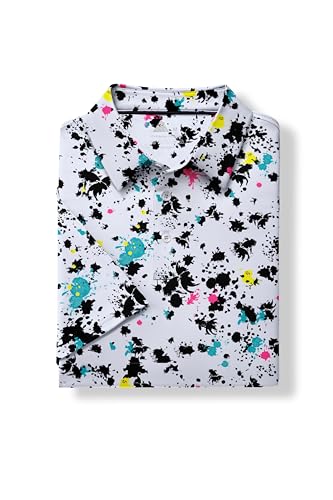 Image of ZITY Men's Golf Shirts Short Sleeve Print Patterns Casual Collared Polo