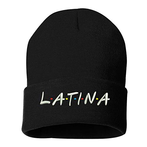 Prfcto Lifestyle Latina Embroidered Beanie Cuffed Cap - Unisex (Black)