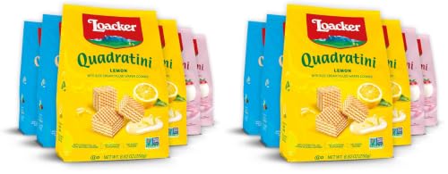 Image of Loacker Quadratini Fruity Variety Pack: Lemon, Vanilla & Raspberry-Yogurt (Pack of 2)