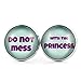 SCHMUCKZUCKER Damen Ohrstecker Spruch Do not mess with the princess Edelstahl Ohrringe Silber Mint Violett 14mm