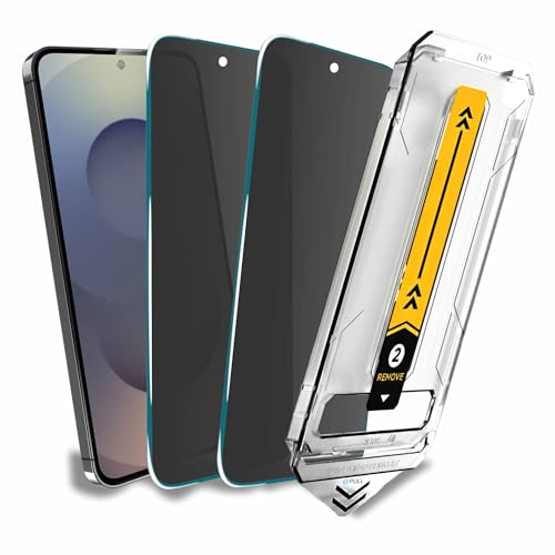 Image of Affix 2 Pack for Privacy Samsung Galaxy S24 Plus and Galaxy S25 Plus Tempered Glass, Screen Protector Guard with Easy Fix Installation Tool, 9H Hardness Shatterproof, HD Clear Scratch Resistant