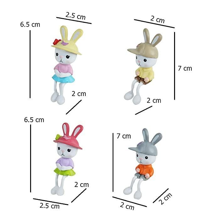Image of Miniature Rabbit Figurine Set of 2 for Miniature Garden, Fairy Garden, Dollhouse Decor, Terrarium Accessories & Cute Gifting Items