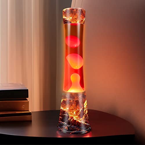 BAOYIKU Motion Light, 16inches Volcano Lamp with Orange Liquid Red Wax Cool Night Lights Home Bedroom Office Decor Holiday Presents Lava Lamps for Adults
