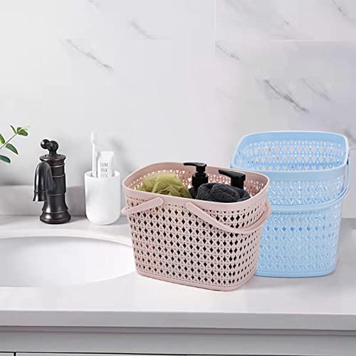 Frcctre 3 Pack Portable Shower Caddy Basket, Plastic Storage Baskets With Handle, Plastic Tote Storage Basket Toiletry Organizer For Bathroom, Kitchen, Pantry, College Dorm #TOP4