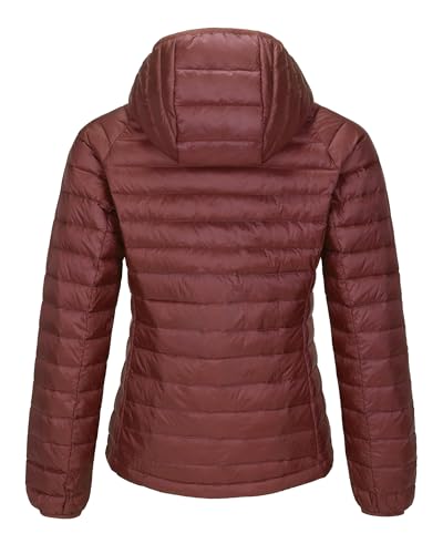 CAMELSPORTS Women's Down Jacket Hooded Winter Light Weight Short Puffer Coats Packable Warm Windproof Ladies Parka2