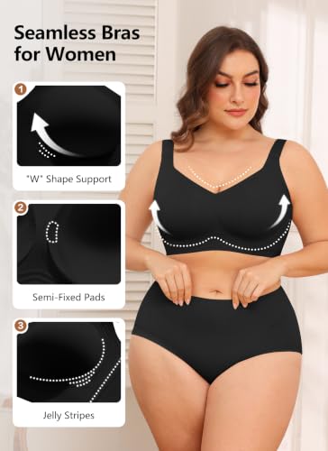 Image of Xcutting Jelly Bras for Women No Underwire Full Coverage Plus Size Support