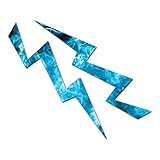 Lightning Bolt - Vinyl Decal Sticker - 7' x 5.75' - Blue Flames