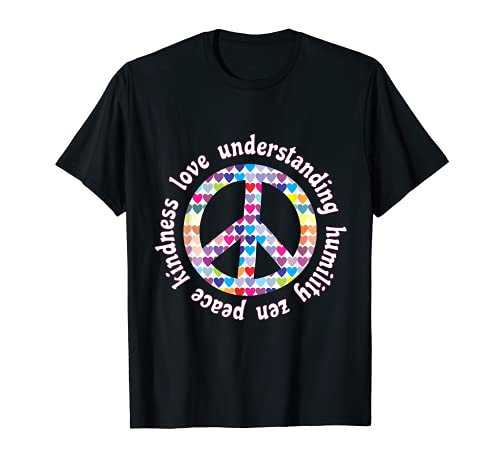 Panneau Peace Kindness Love Peace Heart Be Kind T-Shirt