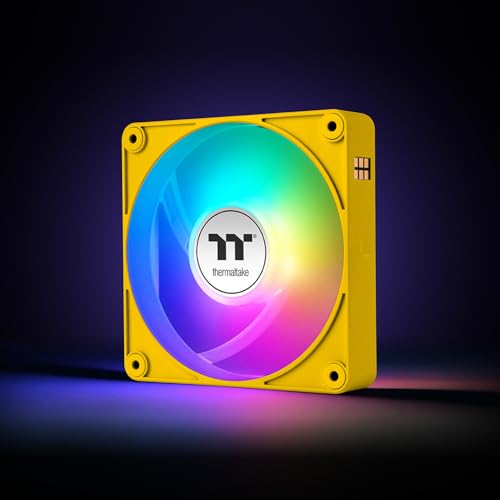 Image of Thermaltake CT120 EX ARGB Sync PC Cooling Fan 3 Pack, PWM 500~2000 RPM, 5V Motherboard Sync, 16.8 Million Colors 9 LEDs, MagForce 2.0 Connectors, Hydraulic Bearing, Bumblebee, CL-F215-PL12BB-A