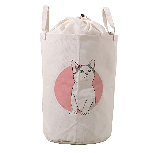Bolsa de lino con diseño de gato ideal para organizar juguetes en el dormitorio infantil 2