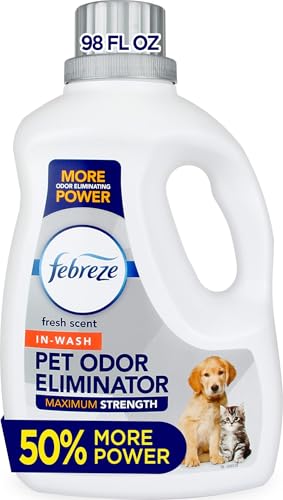 Febreze Laundry Detergent Additive for Pet Supplies, Maximum Strength In Wash Pet Odor Eliminator...