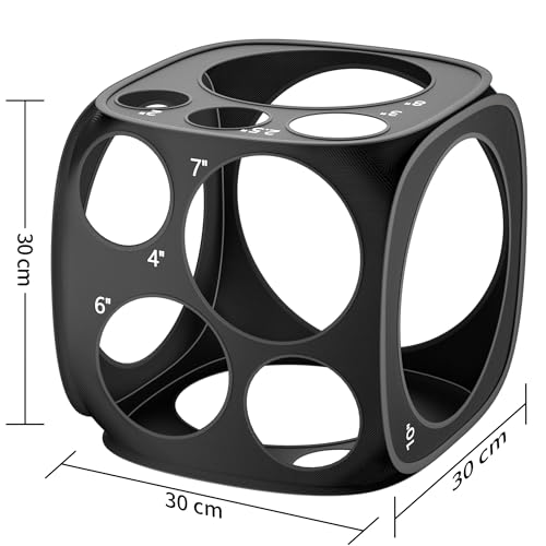 Image of 13 Sizes Balloon Sizer Cube Box (2-12 Inch), Collapsible Balloon Measurement Tool for Party Arch Decorations & Columns (Black)