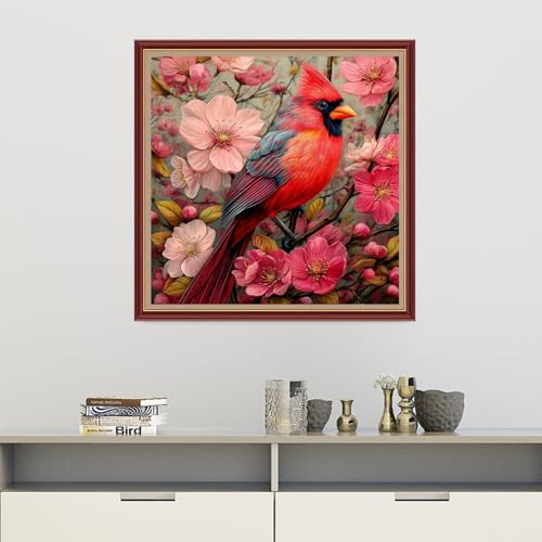 Image of Dooxvey Cross Stitch Kits for Adults Beginners,Full Range of Cross-Stitch Stamped Kits Needlepoint Kits for Beginners Embroidery Kits 11CT Cross Stitch Patterns-Flower Bird 18x18 inch