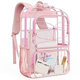mommore Clear Backpack Heavy Duty Transparent Backpack Large See Through Bookbag for School