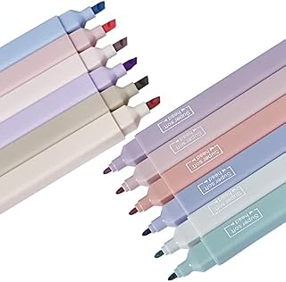 12 Pack Aesthetic Cute Dual Tips Highlighters Assorted Colors Bible Highlighters Pens With Soft Chisel Tip Pastel Highlighters Marker Pens For Journaling Note School Office Supplies