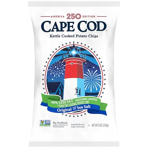 Cape Cod Potato Chips, Less Fat Original Kettle Chips, 8 Oz Cape Cod Potato Chips, Less Fat Original Kettle Chips, 8 Oz